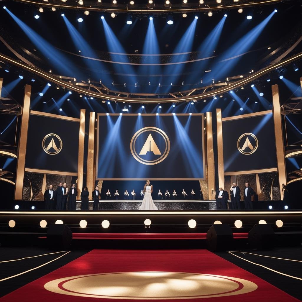 Awards night with stage and moving lights
